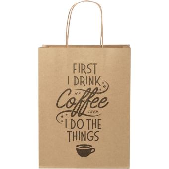 Kraftpapiertasche 120 g/m² mit gedrehten Griffen – 24 × 9 × 32 cm Natur