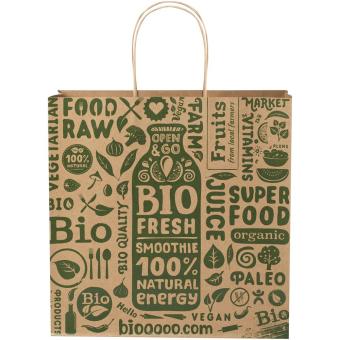 Kraftpapiertasche 120 g/m² mit gedrehten Griffen – 31 × 12 × 31 cm Natur