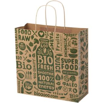Kraftpapiertasche 120 g/m² mit gedrehten Griffen – 31 × 12 × 31 cm 