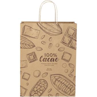 Kraftpapiertasche 120 g/m² mit gedrehten Griffen – 31 × 12 × 41 cm Natur