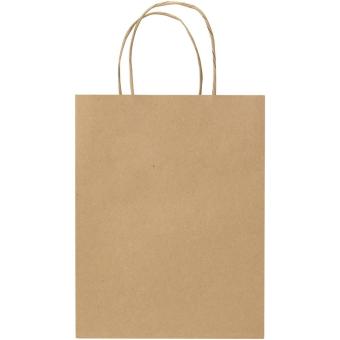 Kraft Papiertüte aus 120 g/m² Kraftpapier mit gedrehten Tragegriffen – 18 x 9 x 23 cm Natur