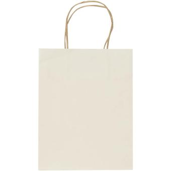Landwirtschaftliche Altpapiertasche, 150 g/m², mit gedrehten Tragegriffen – 18 x 9 x 23 cm Weiß