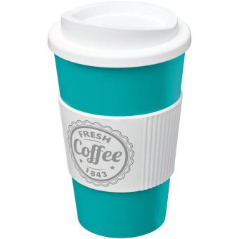 Americano® 350 ml Isolierbecher mit Schutzring Aquamarinblau