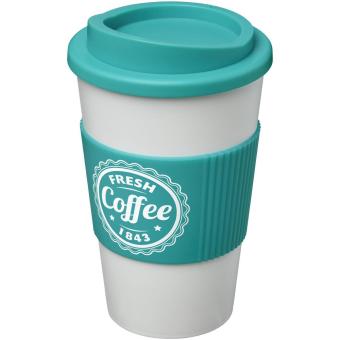 Americano® 350 ml insulated tumbler with grip Pastell blue/white