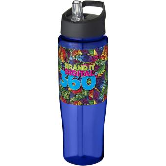 H2O Active® Tempo 700 ml Sportflasche mit Ausgussdeckel, blau Blau,schwarz
