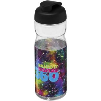 H2O Active® Base 650 ml Sportflasche mit Klappdeckel Transparent schwarz