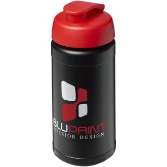 Baseline® Plus 500 ml Sportflasche mit Klappdeckel Schwarz/rot