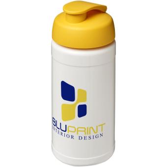 Baseline® Plus 500 ml Sportflasche mit Klappdeckel Weiß/gelb