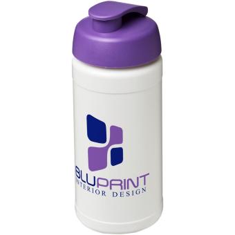 Baseline® Plus 500 ml Sportflasche mit Klappdeckel Weiß/lila