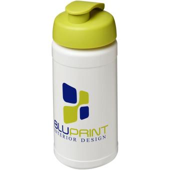 Baseline® Plus 500 ml Sportflasche mit Klappdeckel, weiß Weiß, lindgrün