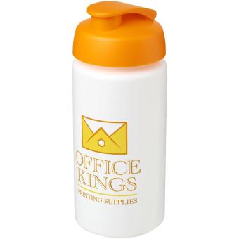 Baseline® Plus grip 500 ml Sportflasche mit Klappdeckel Weiß/orange