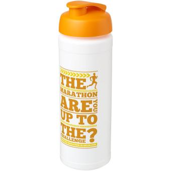 Baseline® Plus grip 750 ml Sportflasche mit Klappdeckel Weiß/orange