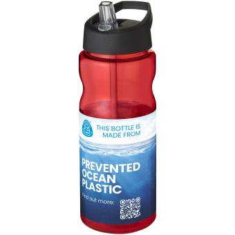 H2O Active® Eco Base 650 ml Sportflasche mit Ausgussdeckel Rot/schwarz