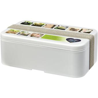 MIYO Renew single layer lunch box, ivory white Ivory white, pebble gray