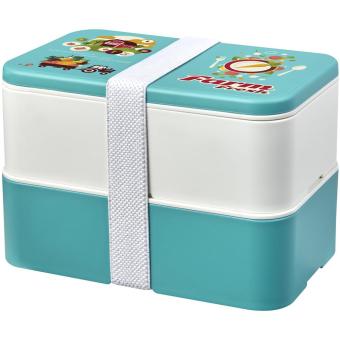MIYO Renew double layer lunch box, Riffblau, Elfenbeinweiß 