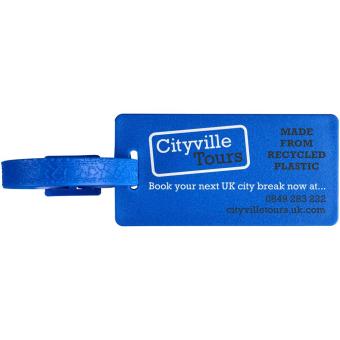 River recycled window luggage tag Aztec blue