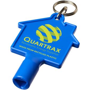 Maximilian house-shaped recycled utility key keychain Aztec blue