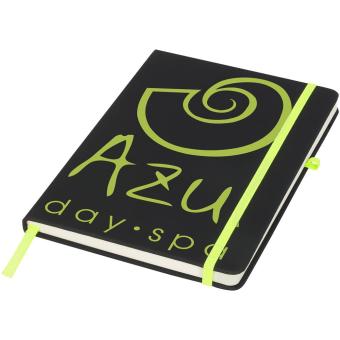 Noir medium notebook, black Black, lime