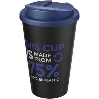 Americano® Eco 350 ml recycled tumbler with spill-proof lid, blue Blue,black