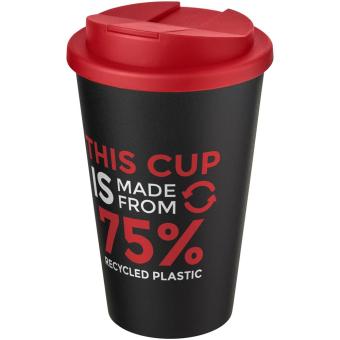 Americano® Eco 350 ml recycled tumbler with spill-proof lid Red/black