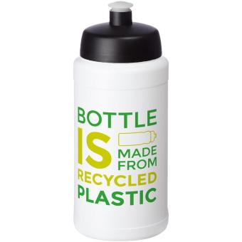 Baseline 500 ml recycled sport bottle White/black