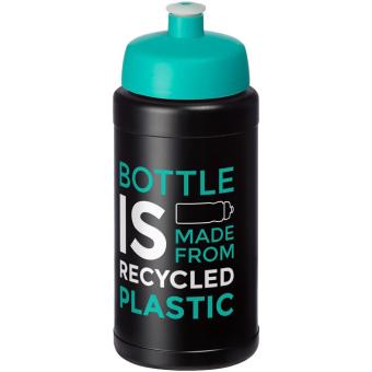 Baseline Recycelte Sportflasche, 500 ml Schwarz/indyblau