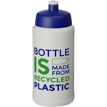 Baseline Recycelte Sportflasche, 500 ml Weiß/blau