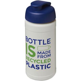 Baseline 500 ml recycled sport bottle with flip lid, natural Natural, blue