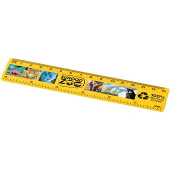 Refari 15 cm recycled plastic ruler Yellow