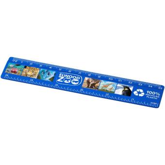 Refari 15 cm recycled plastic ruler Aztec blue