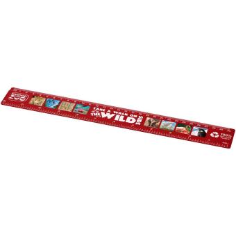 Refari 30 cm recycled plastic ruler Red