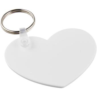 Tait heart-shaped recycled keychain White