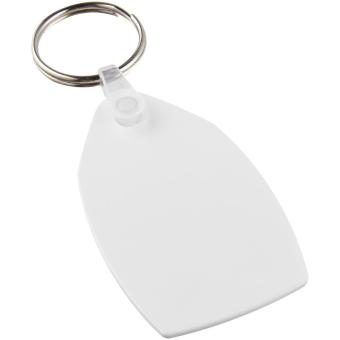 Tait rechteckiger Schlüsselanhänger aus recyceltem Material Weiß