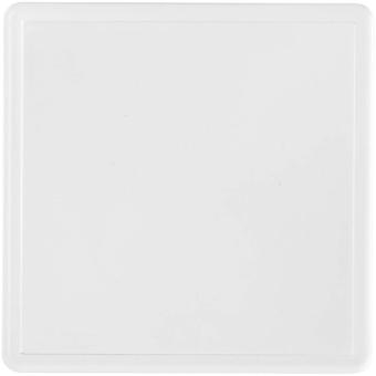 Ellison square plastic coaster with paper insert Transparent