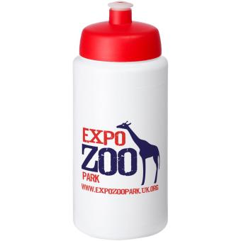 Baseline® Plus grip 500 ml Sportflasche mit Sportdeckel Weiß/rot