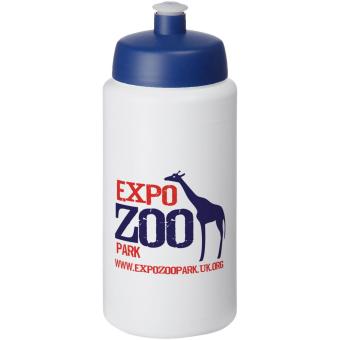 Baseline® Plus grip 500 ml Sportflasche mit Sportdeckel Weiß/blau