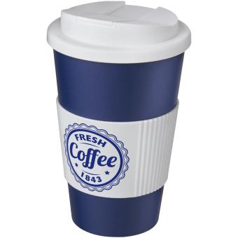 Americano® 350 ml tumbler with grip & spill-proof lid Blue/white