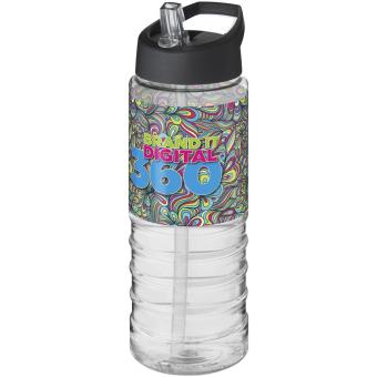 H2O Active® Treble 750 ml Sportflasche mit Ausgussdeckel Transparent schwarz