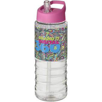 H2O Active® Treble 750 ml spout lid sport bottle, pink Pink,transparent