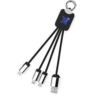 SCX.design C15 Quatro Ladekabel mit Leuchtlogo, blau Blau,schwarz