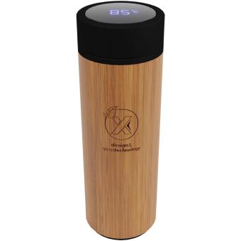 SCX.design D11 500 ml Smart Flasche  aus Bambus mit Leuchtlogo Holz