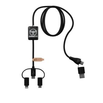 SCX.design C48 CarPlay 5-in-1 Ladekabel mit Leuchtlogo Schwarz