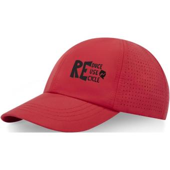 Mica 6 panel GRS recycled cool fit cap Red
