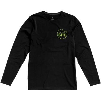Ponoka long sleeve men's organic t-shirt, black Black | L