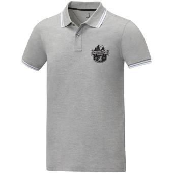 Amarago short sleeve men's tipping polo, heather smoke Heather smoke | XS