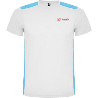 Detroit 130 g/m² short sleeve kids sports t-shirt, white, turquoise White, turquoise | 4