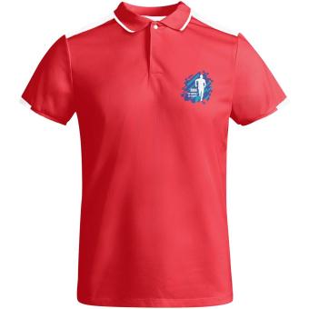 Tamil short sleeve men's sports polo, red/white Red/white | L