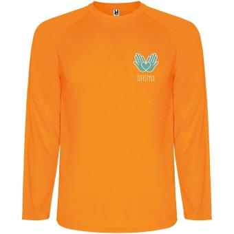 Montecarlo 150 g/m² long sleeve men's sports t-shirt, fluor orange Fluor orange | L