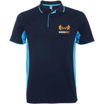 Montmelo 150 g/m² short sleeve unisex sports polo, royal/sky Royal/sky | L