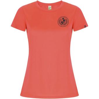 Imola short sleeve women's sports t-shirt, fluor coral Fluor coral | M